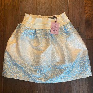 Chic Blue Embroidered Skirt Wish by Anjee